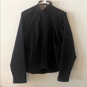 Classic Black Women's Riding Sport Jacket with Plaid Lining size L